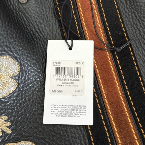 Coach Western Embroidered Rogue with Clochette, Hangtag, & Dustbag - Picture 10 of 16